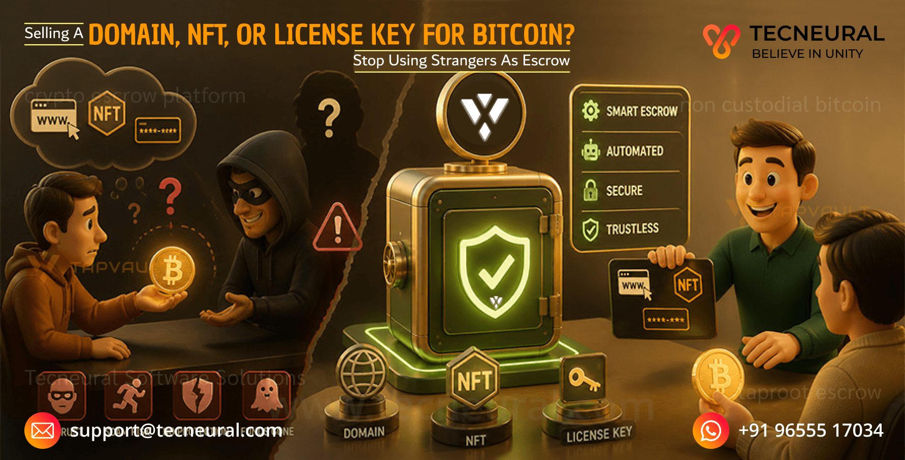 Selling a Domain, NFT, or License Key for Bitcoin? Stop Using Strangers as Escrow